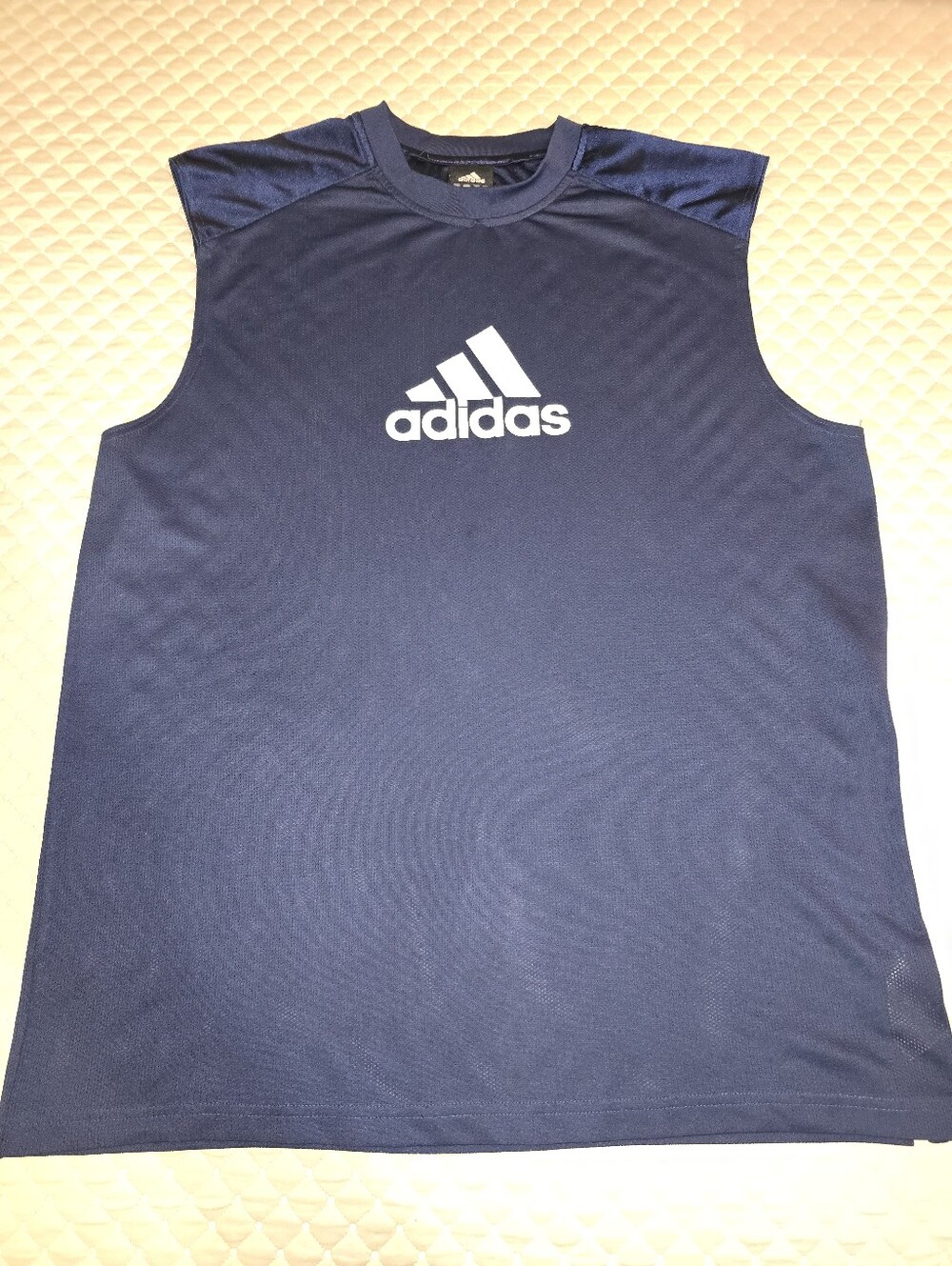 XL - Adidas Men's Sleeveless Athletic Tank Top in Navy with White Logo